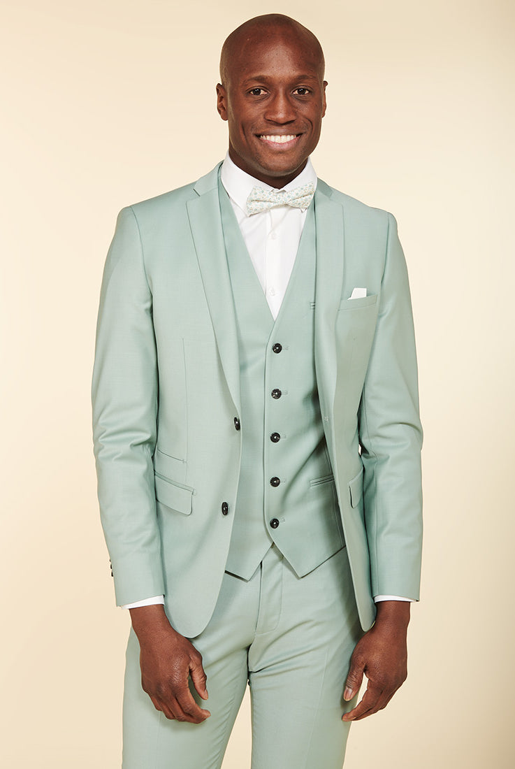 Veste de costume ajustée et bi-stretch en laine mélangée Jerem, simple boutonnage, boutons de poignet