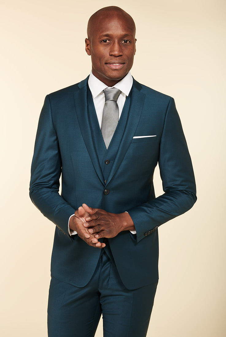 Laine mélangée — Veste de costume ajustée et bi-stretch Jerem, entièrement doublée, simple boutonnage