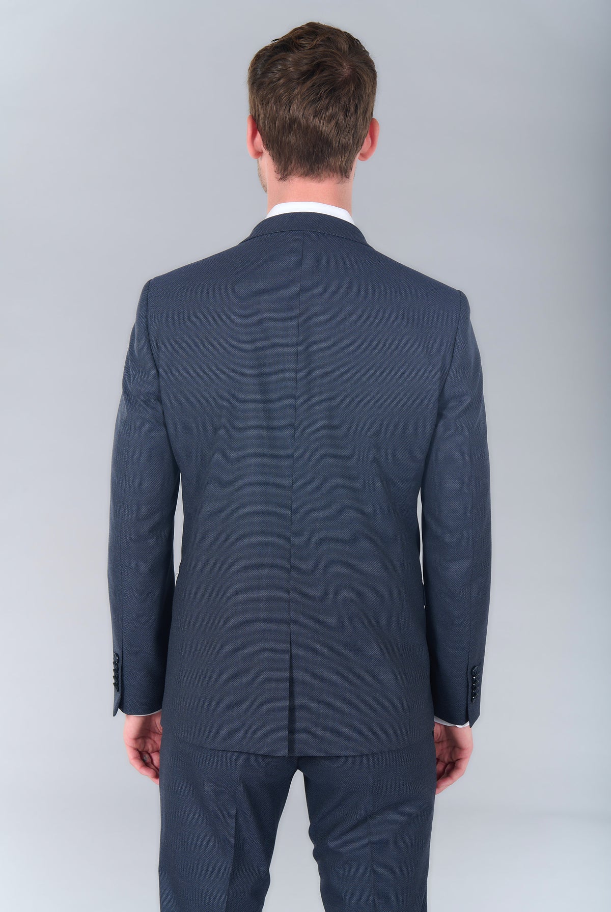 Veste de costume ajustée et stretch motif subtile Jerem, fente d'aisance au dos, coupe ajustée