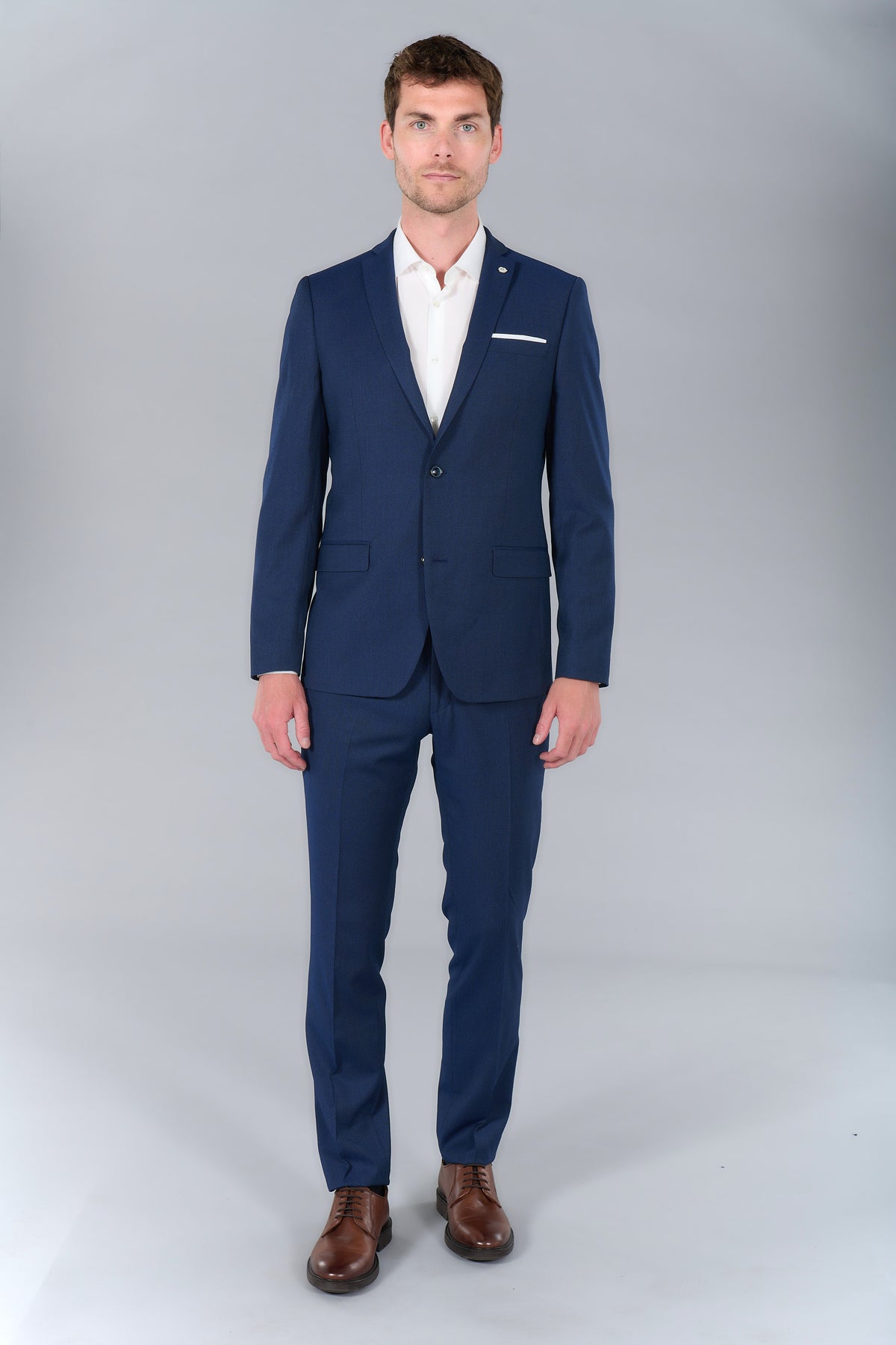 Veste de costume stretch faux uni discret Jerem, poches passepoilées à rabat, poche poitrine