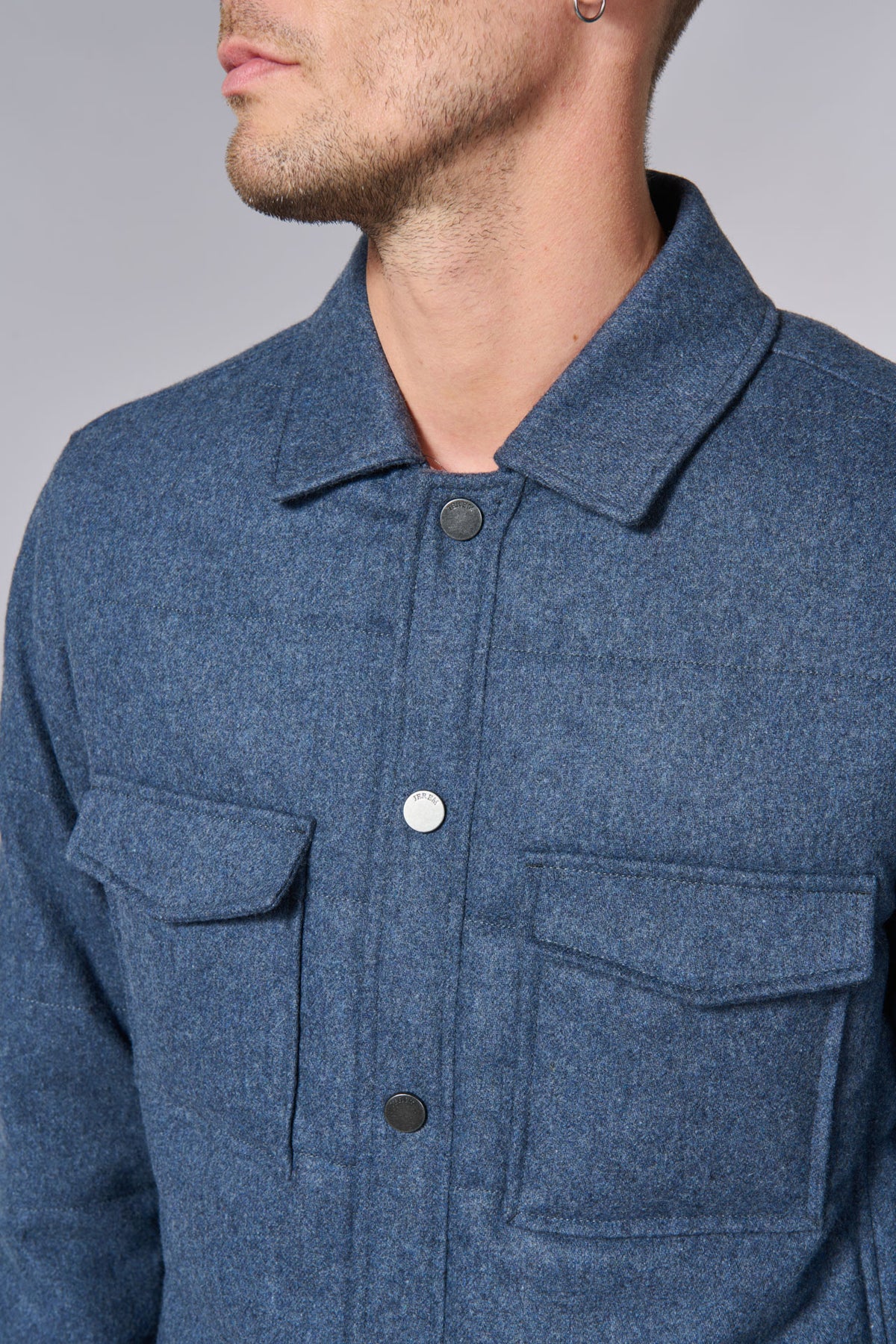 Veste matelassée, drap de laine recyclée Jerem, entièrement doublée