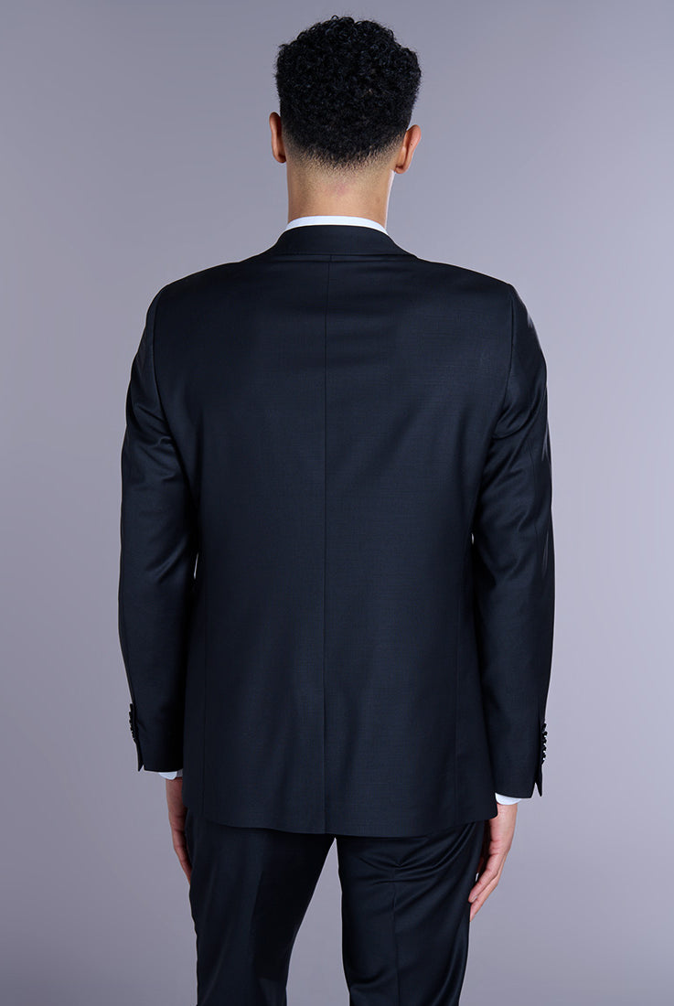 Veste de costume ajustée et bi-stretch en laine mélangée Jerem, fente d'aisance au dos