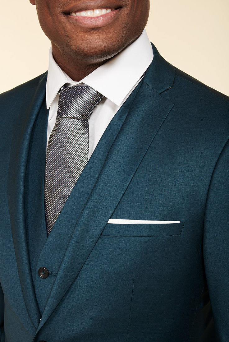 Veste de costume ajustée et bi-stretch Jerem, simple boutonnage, boutons de poignet