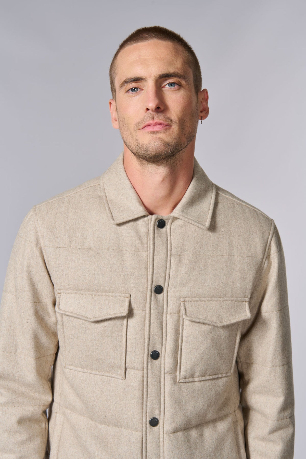 Veste matelassée Jerem, col chemise, entièrement doublée