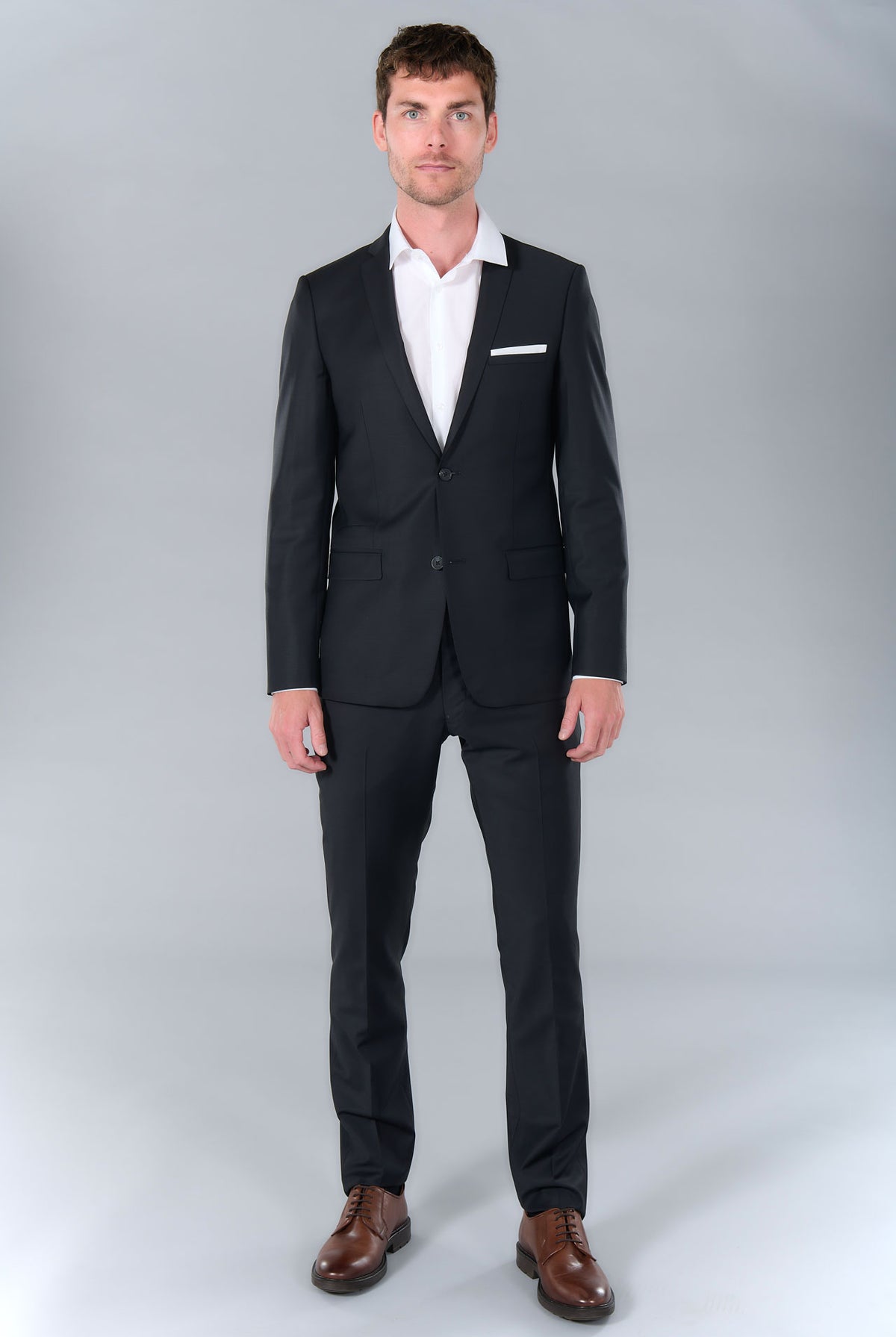 Veste de costume ajustée et bi-stretch Jerem, fente d'aisance au dos, coupe ajustée