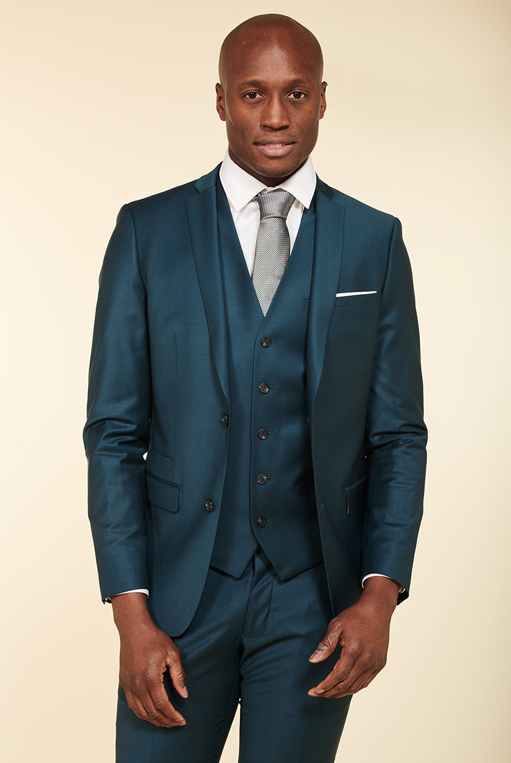 Veste de costume ajustée et bi-stretch, laine mélangée Jerem, coupe ajustée, entièrement doublée