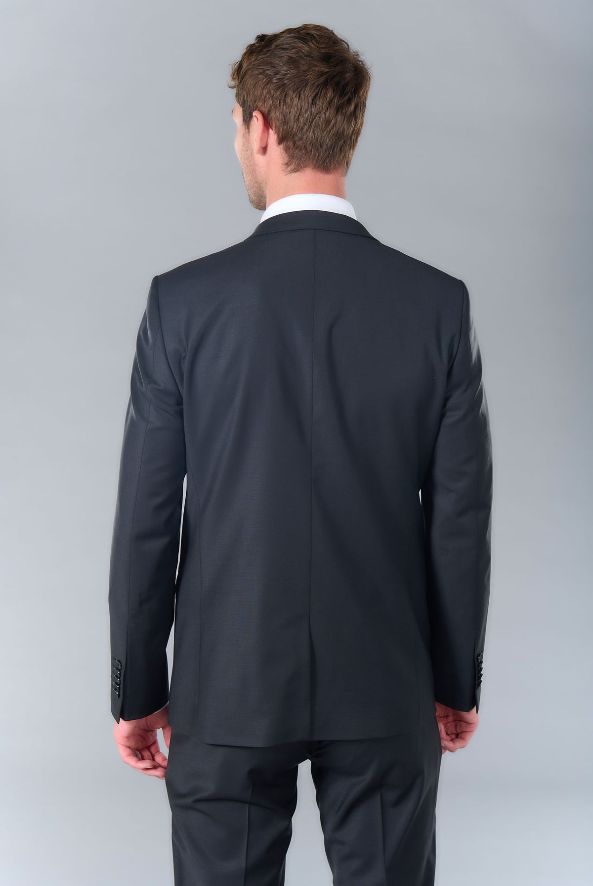 Veste de costume ajustée et bi-stretch, laine mélangée Jerem, entièrement doublée, simple boutonnage