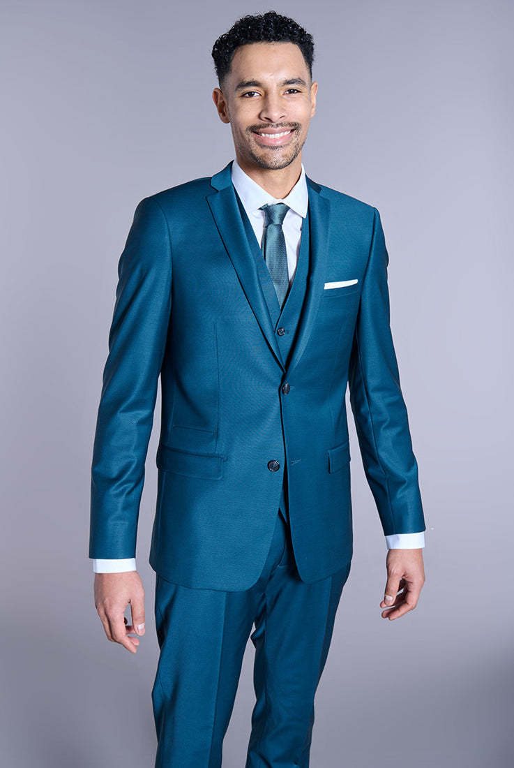 Veste de costume ajustée et bi-stretch Jerem, boutons de poignet