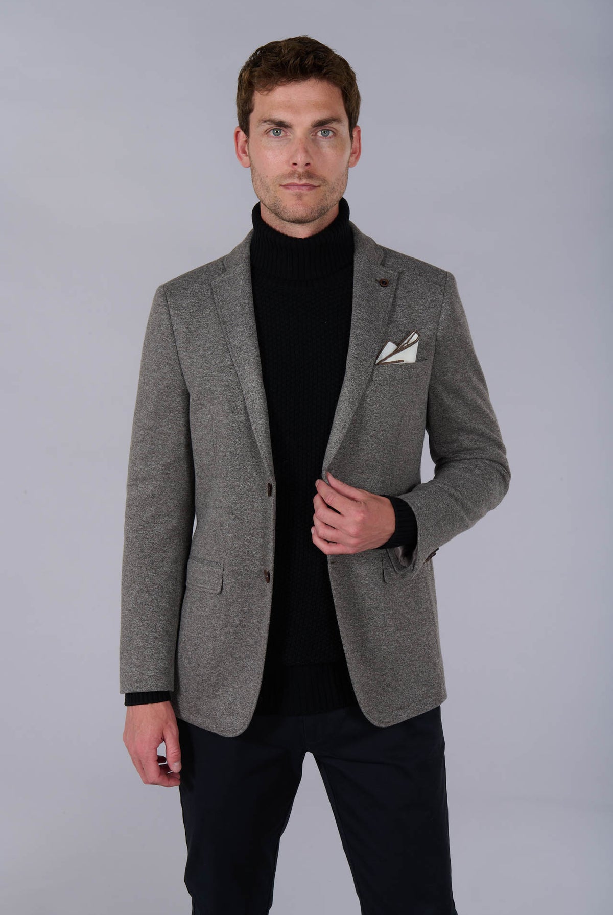 Veste souple, laine vierge mélangée Jerem, poches passepoilées à rabat, poche poitrine