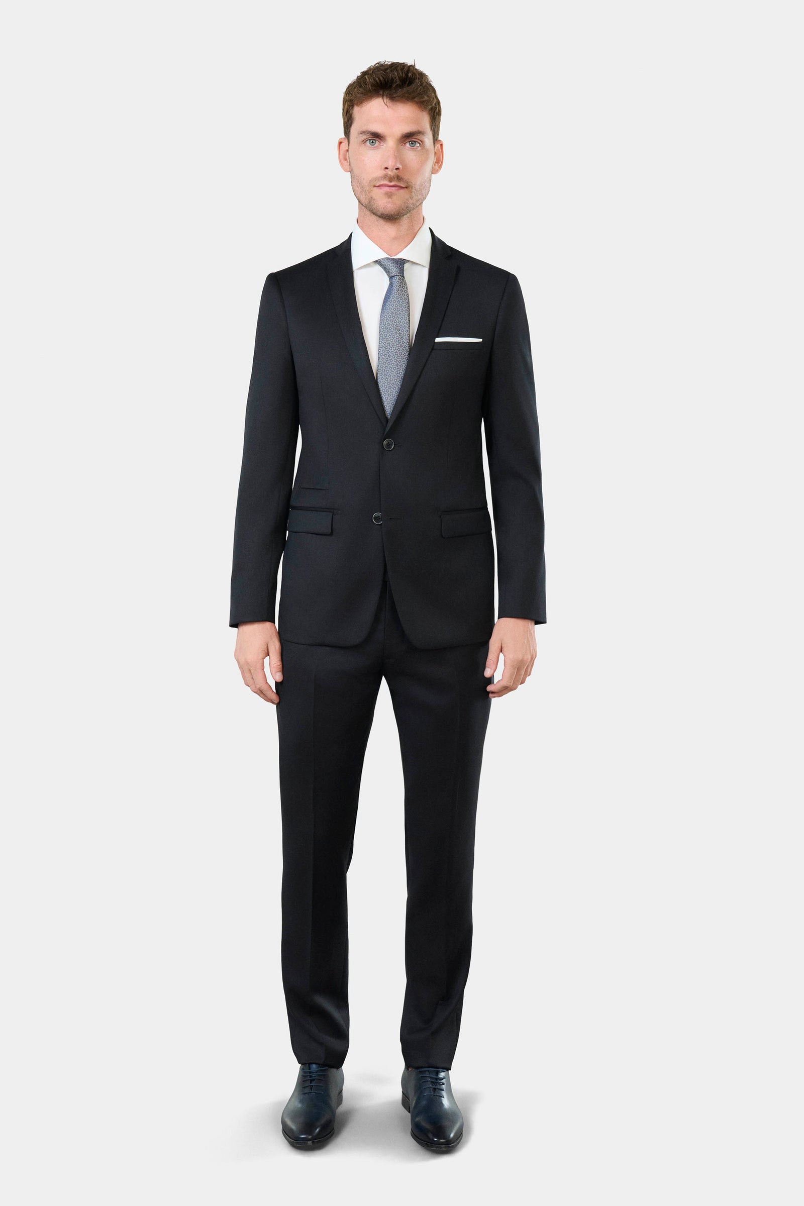 Veste de costume ajustée, laine vierge Super 120's « Natural stretch » Jerem, fente d'aisance au dos, coupe ajustée