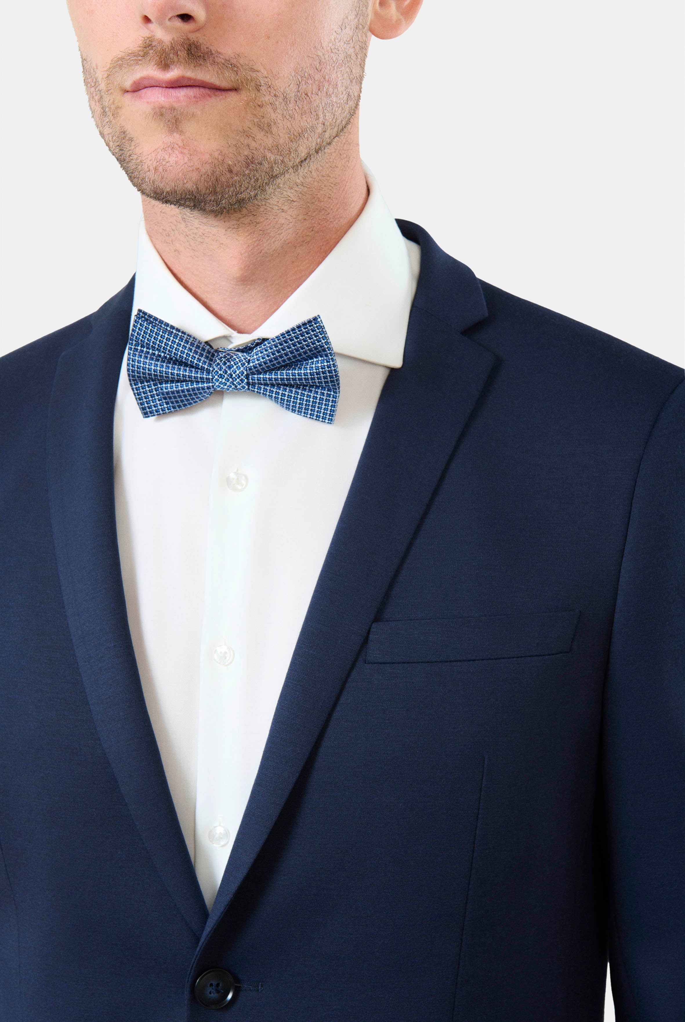 Jersey teint en fil — Veste de costume extra-slim Jerem, boutons de poignet, poche poitrine