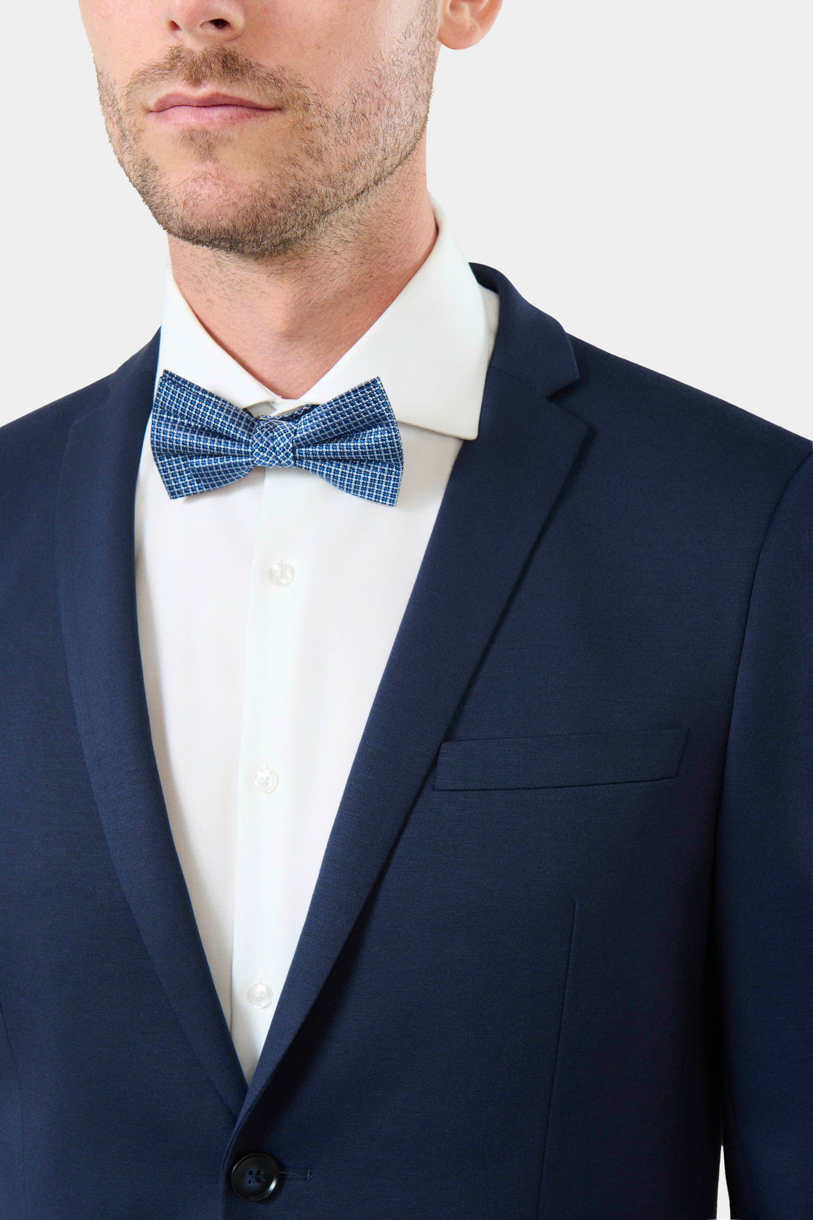 Jersey teint en fil — Veste de costume extra-slim Jerem, boutons de poignet, poche poitrine