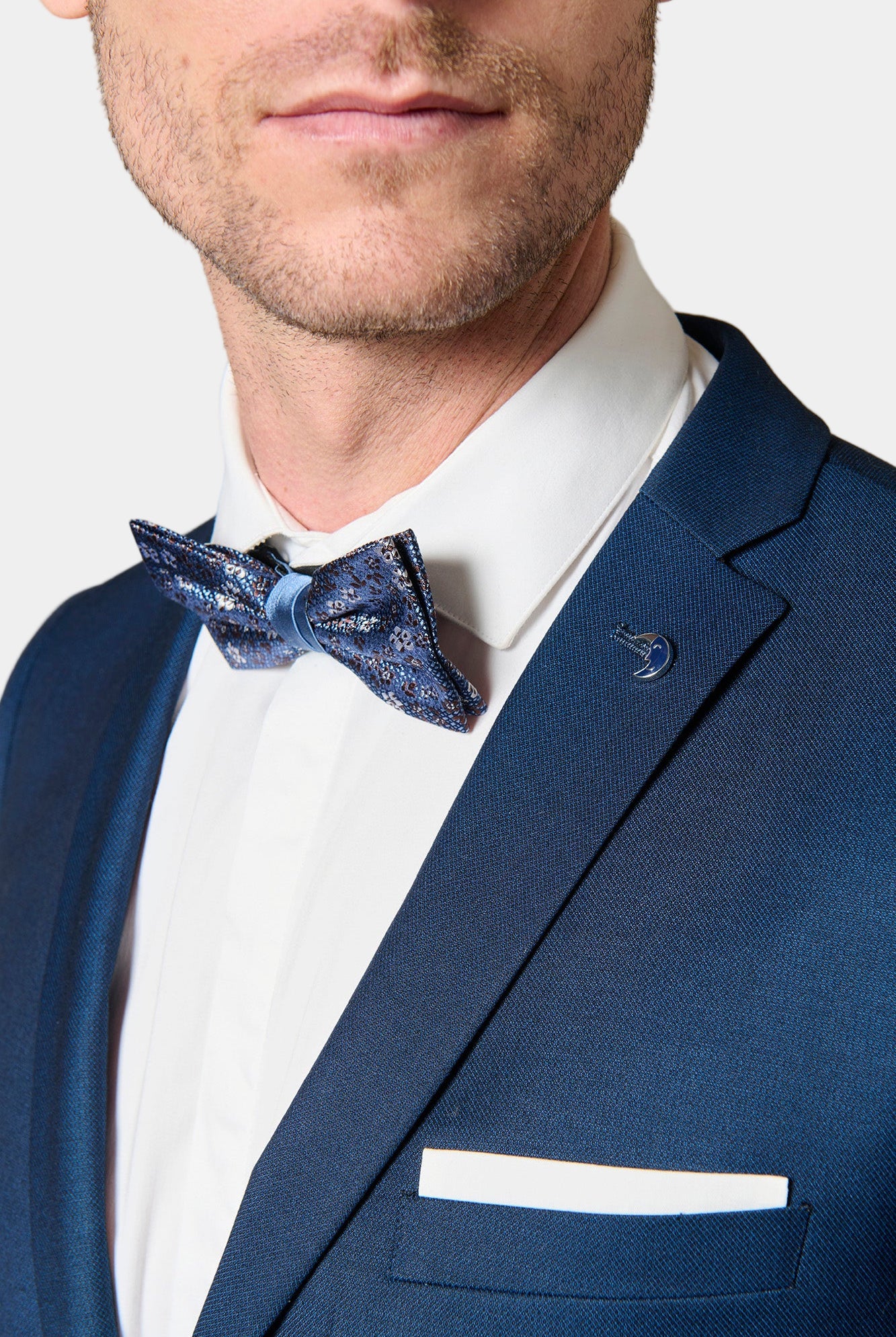 Veste de costume ajustée micro-motif discret Jerem, entièrement doublée, poche poitrine