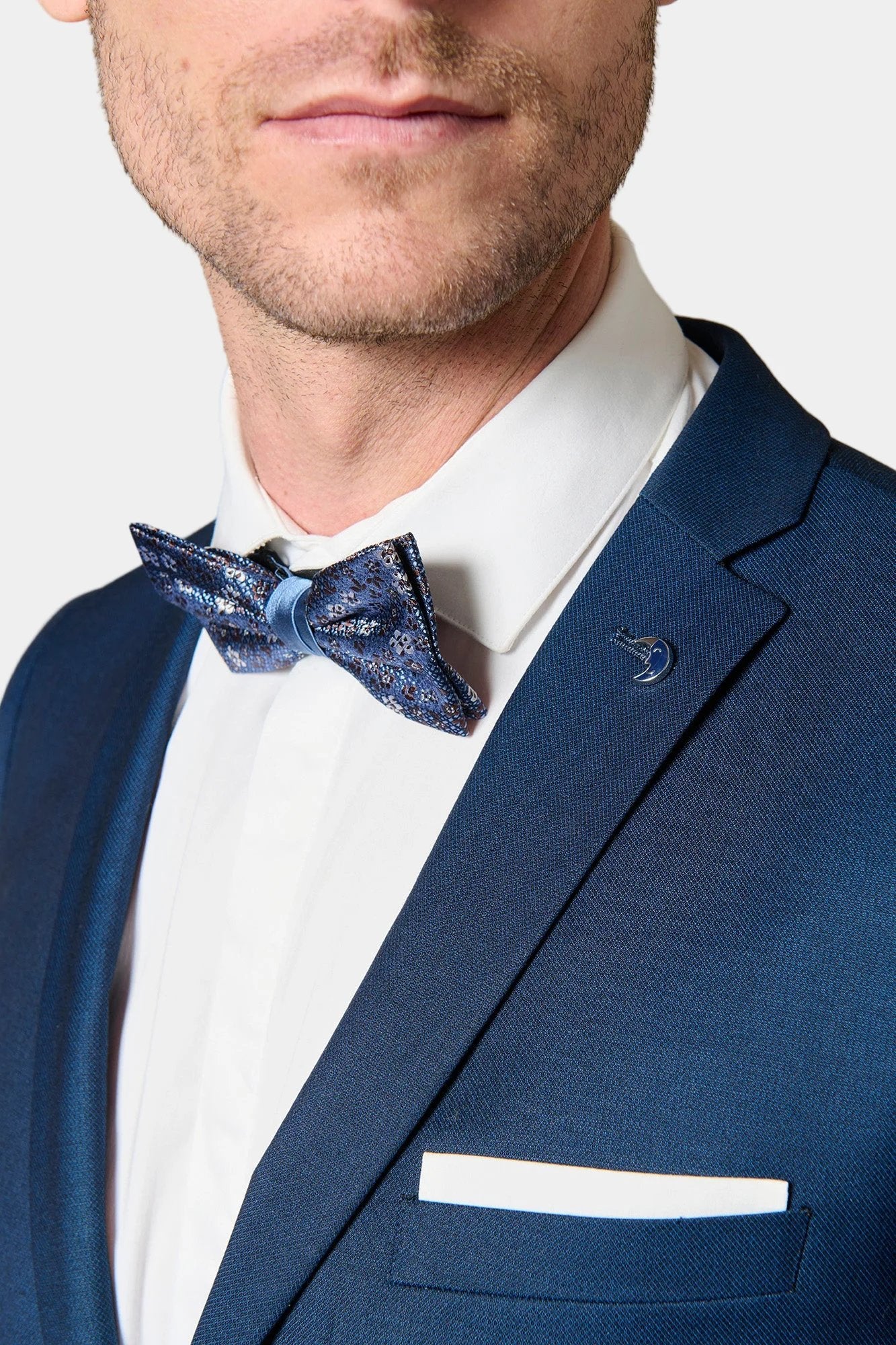 Veste de costume ajustée micro-motif discret Jerem, entièrement doublée, poche poitrine