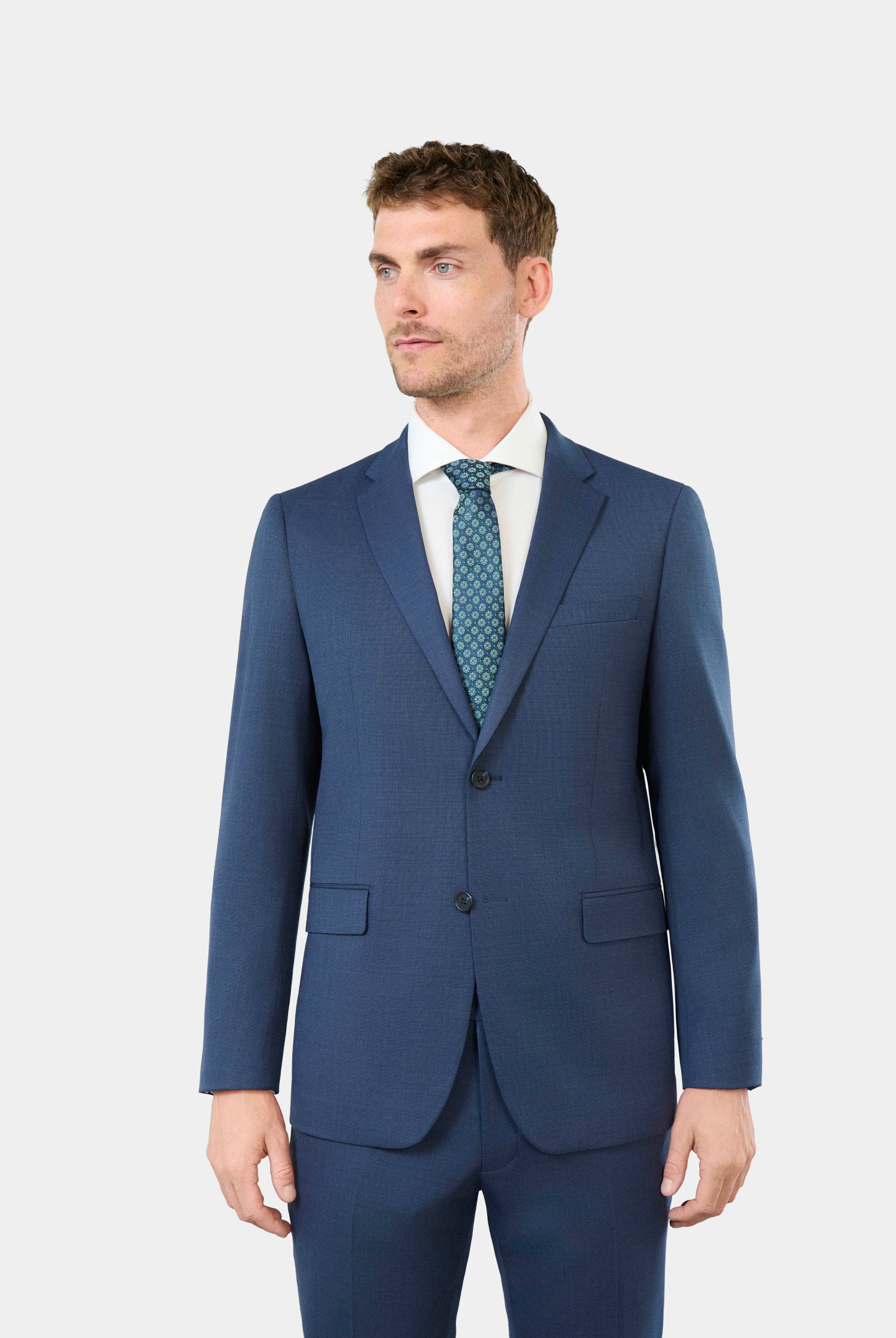 Veste de costume lavable coupe classique en laine vierge mélangée Jerem, col cranté, entièrement doublée, poches passepoilées à rabat
