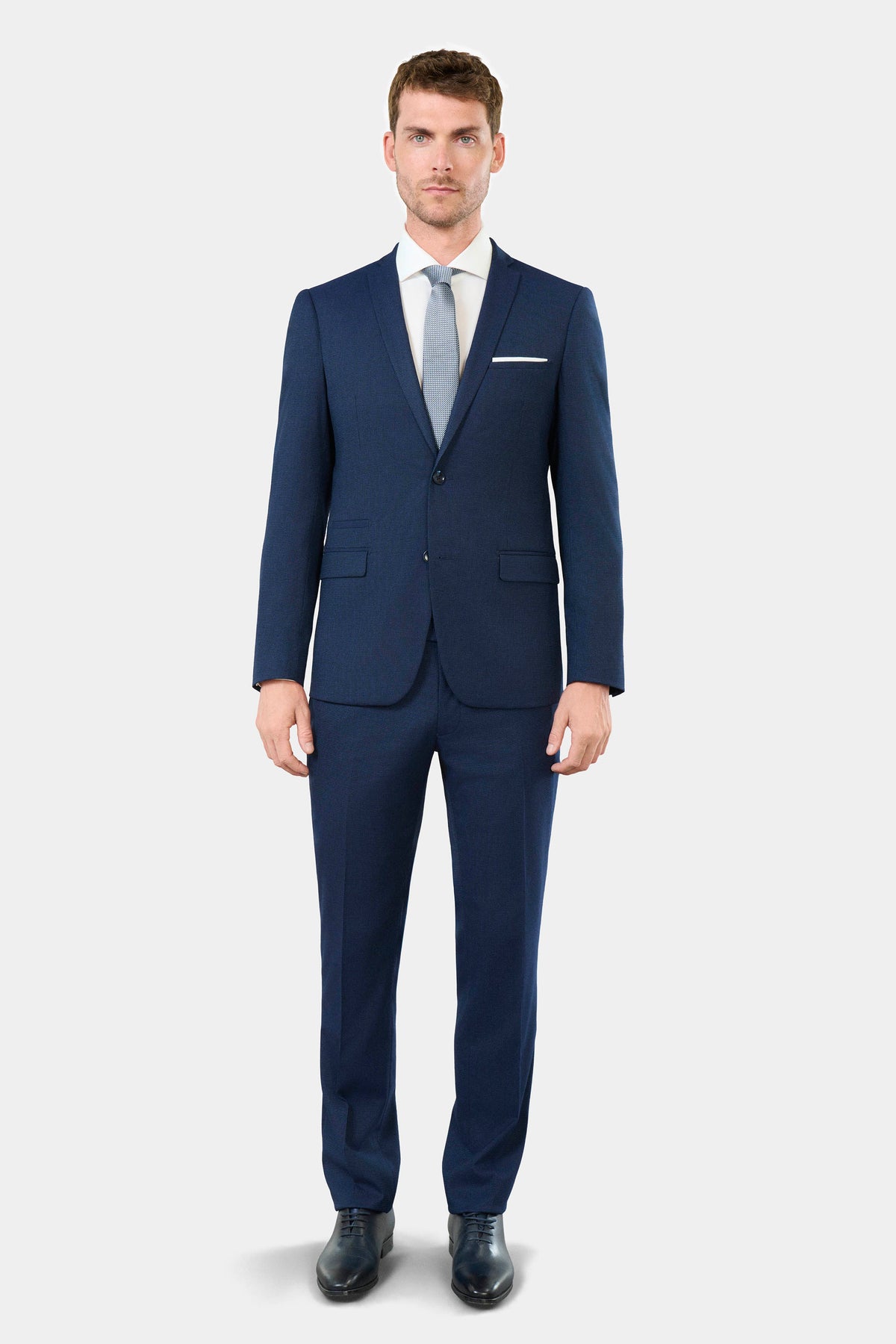 Veste de costume stretch faux-uni discret Jerem, poche poitrine, simple boutonnage