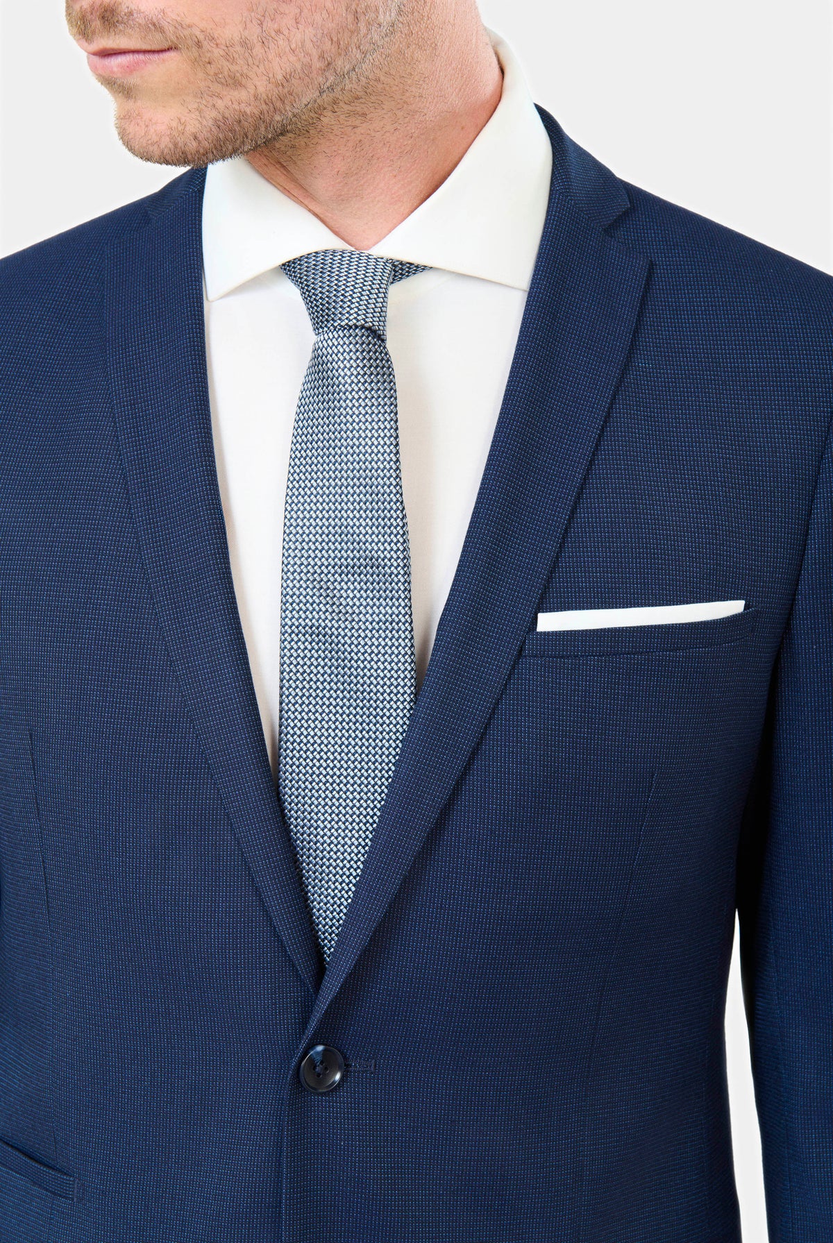 Veste de costume stretch faux-uni discret Jerem, entièrement doublée, poche poitrine