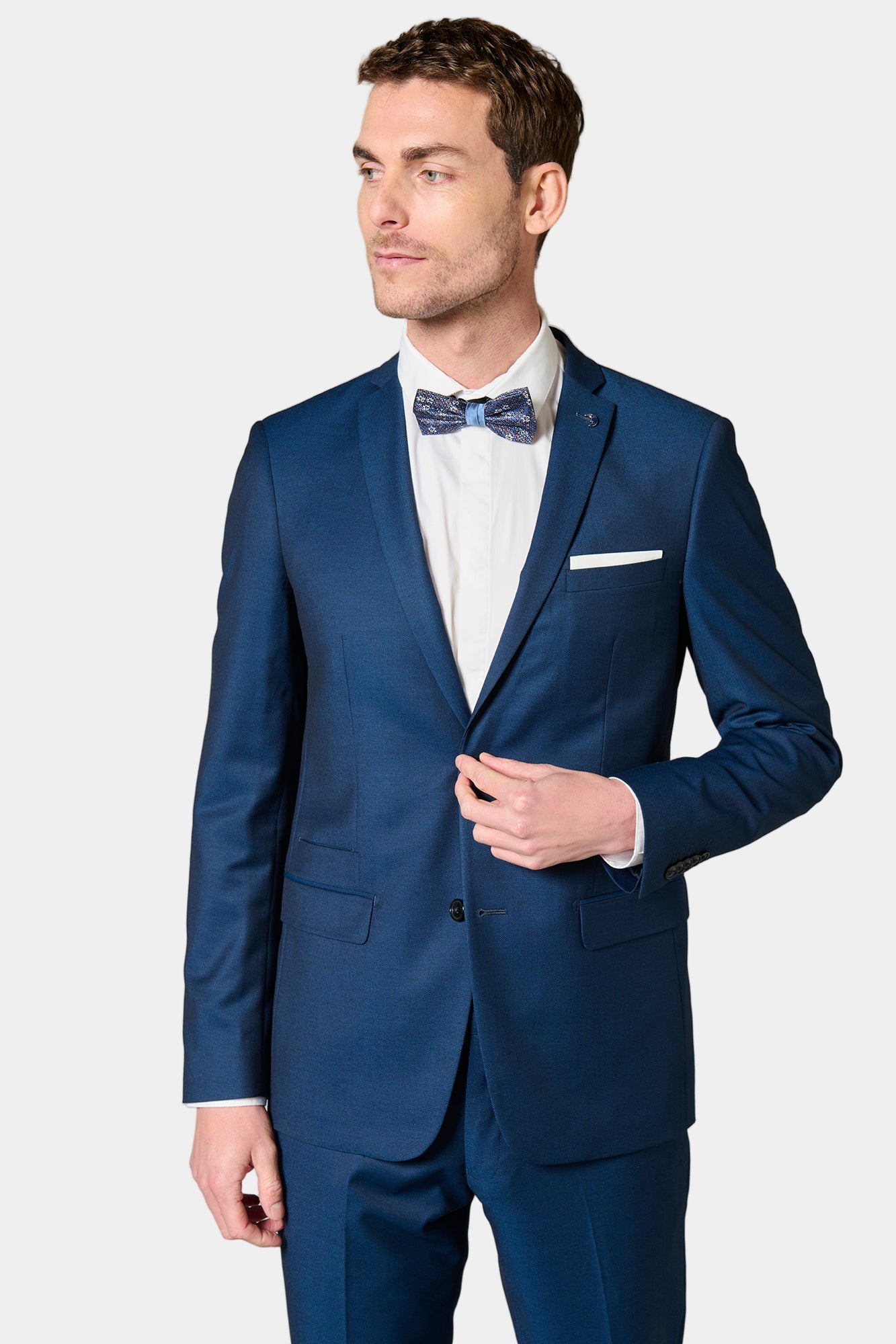 Veste de costume ajustée micro-motif discret Jerem, col cranté, entièrement doublée, poche poitrine