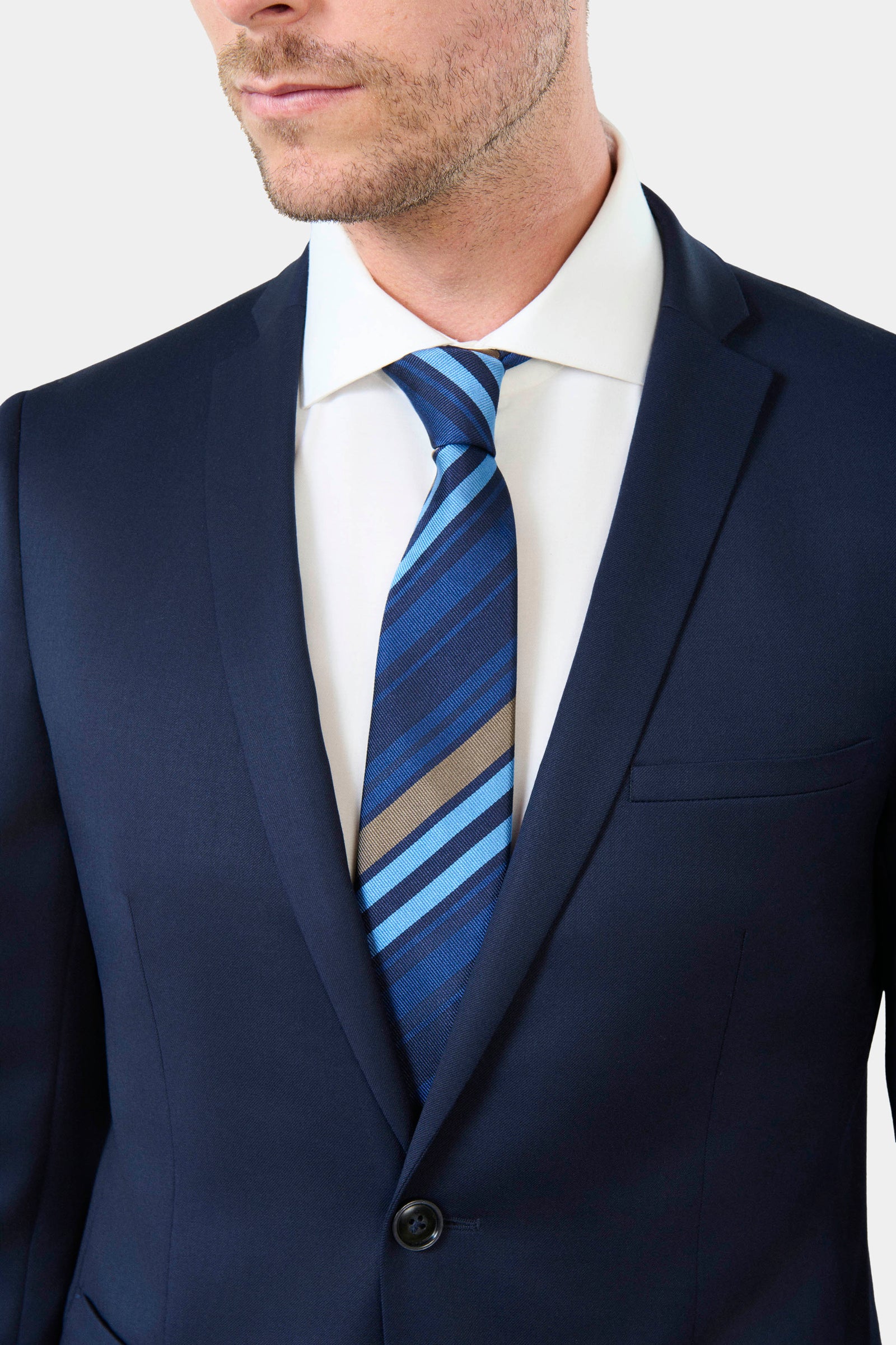 Jerem — Veste de costume ajustée en laine vierge Super 120's « Natural stretch »