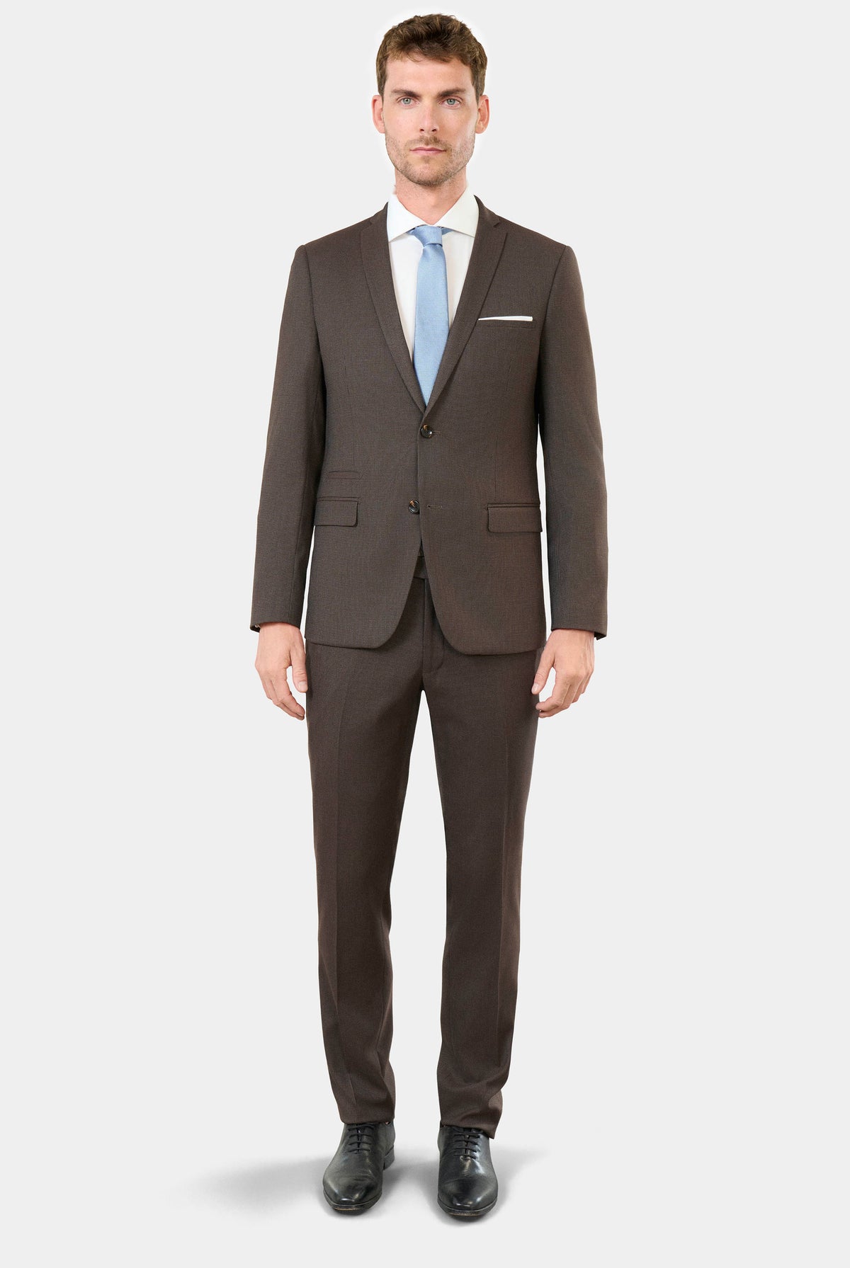 Veste de costume stretch faux-uni discret Jerem, boutons de poignet, fente d'aisance au dos