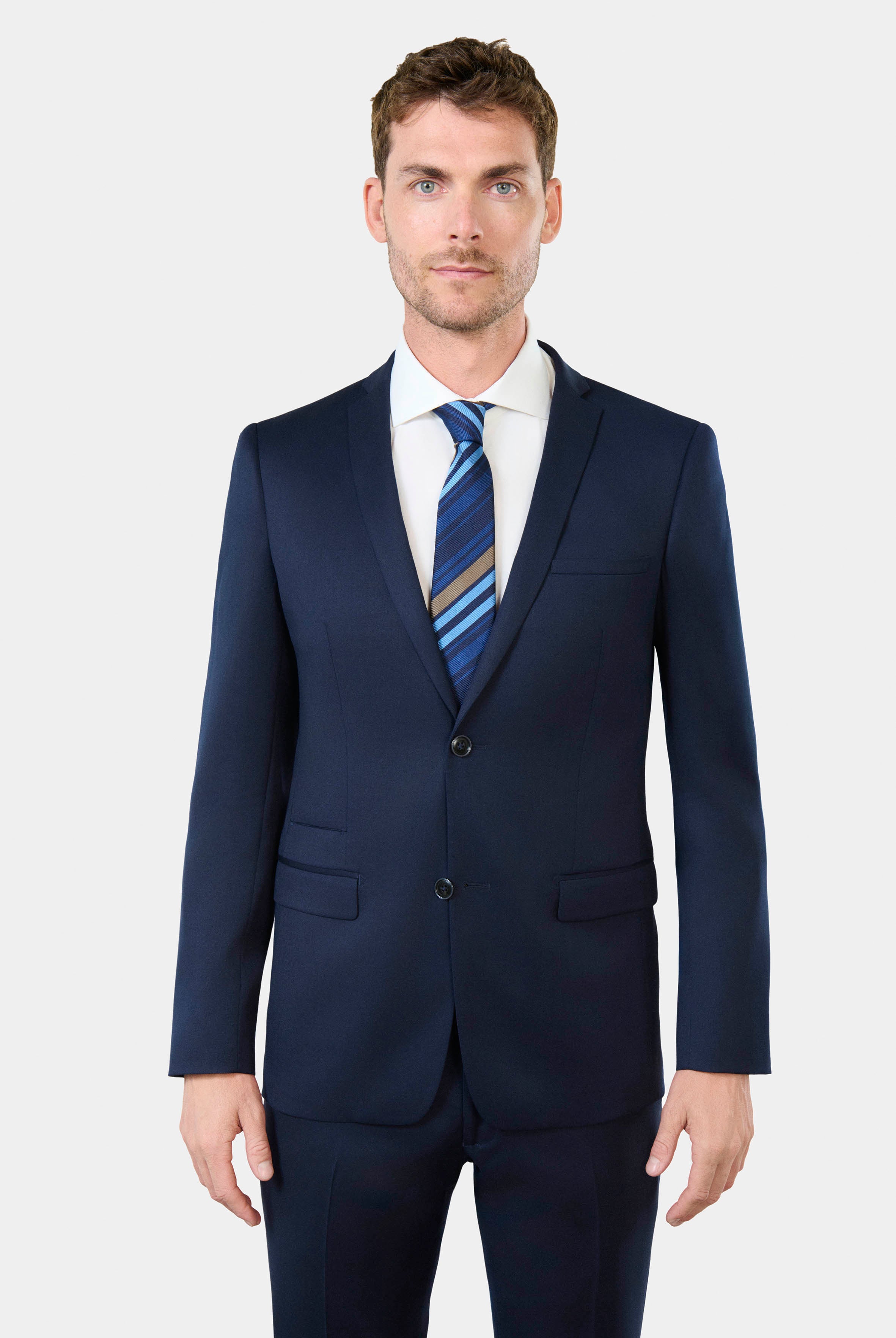 Veste de costume ajustée en laine vierge Super 120's « Natural stretch » Jerem, col cranté, entièrement doublée, poche poitrine