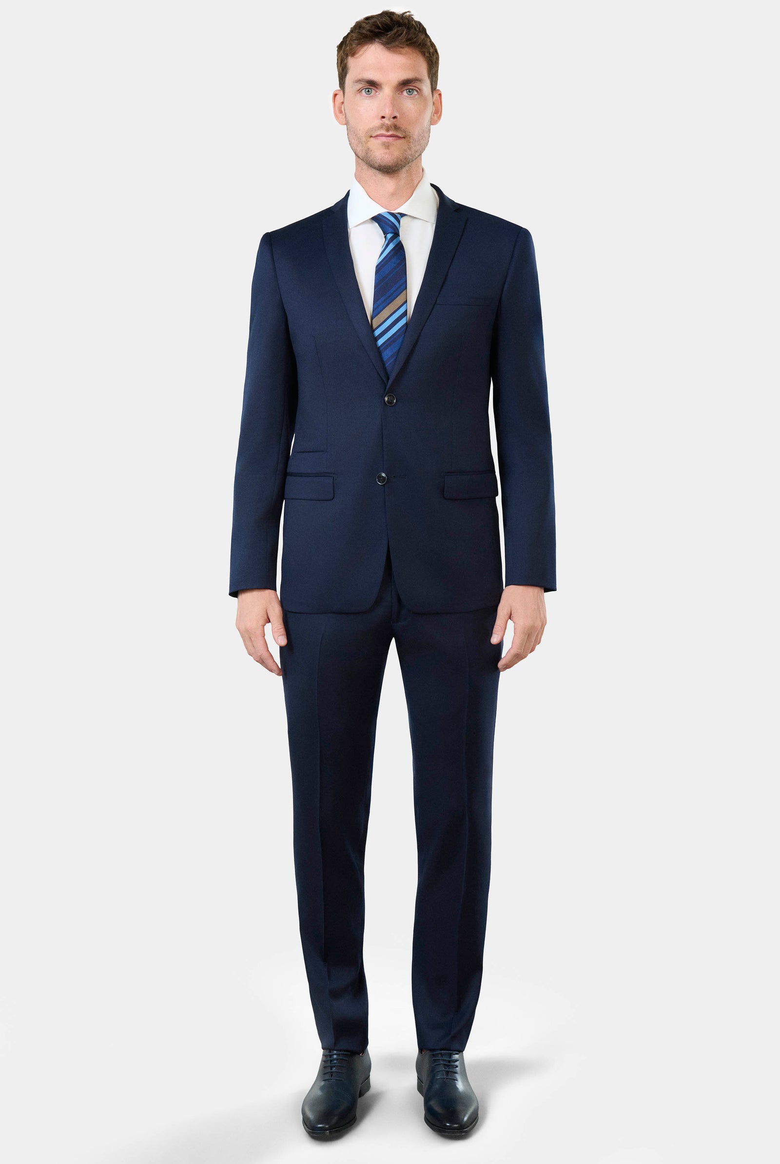 Laine vierge Super 120's « Natural stretch » — Veste de costume ajustée Jerem, poche poitrine, simple boutonnage
