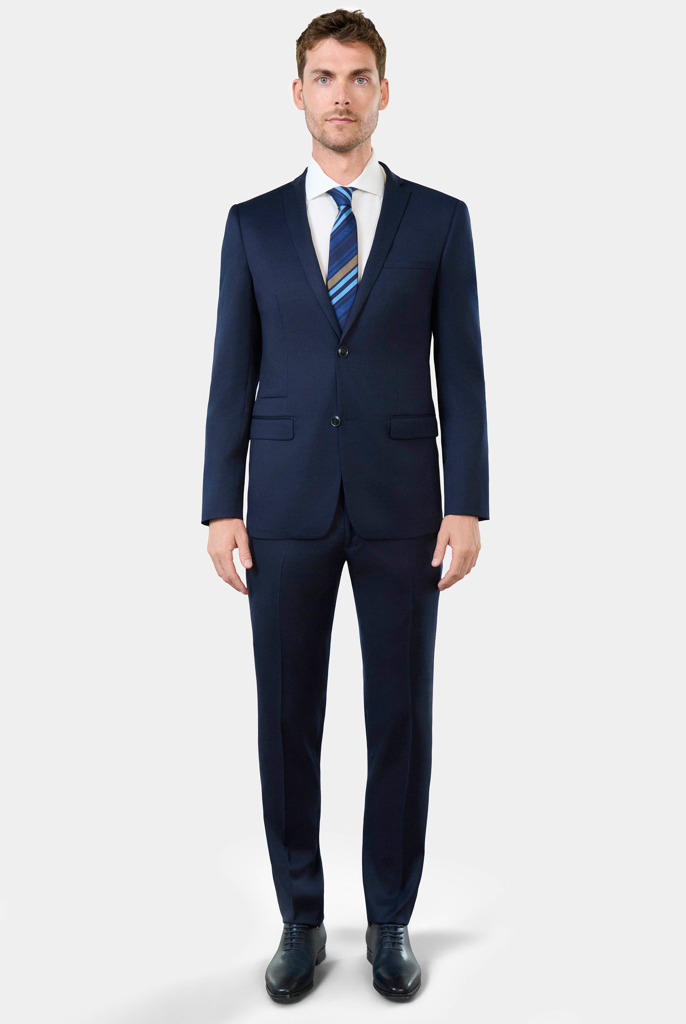 Laine vierge Super 120's « Natural stretch » — Veste de costume ajustée Jerem, poche poitrine, simple boutonnage