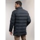 Long down jacket with concealed hood