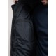 Long down jacket with concealed hood