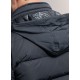 Long down jacket with concealed hood