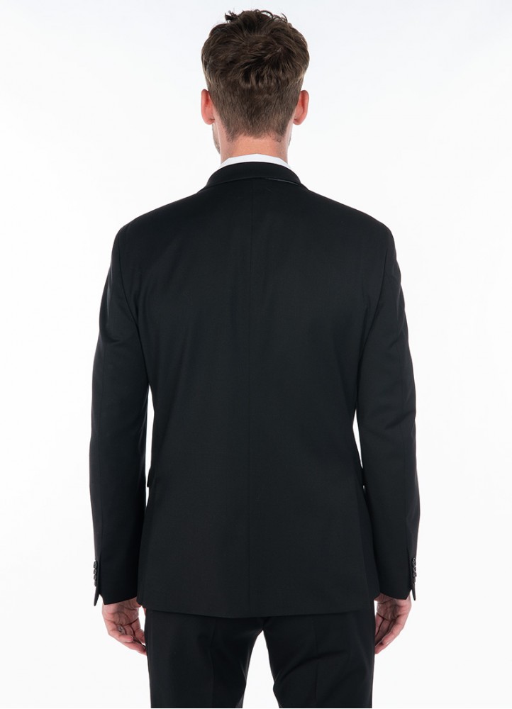 Washable suit jacket in poly-wool twill – NANO Treatment