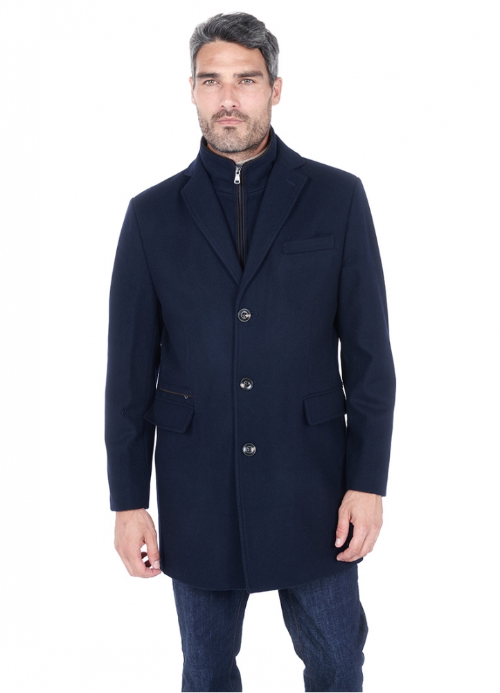 Manteau long avec parmenture amovible en suédine