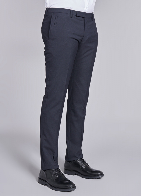 Pantalon de costume en poly-viscose stretch