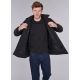 Stretch cotton black coat