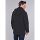 MANTEAU NOIR EN COTON STRETCH