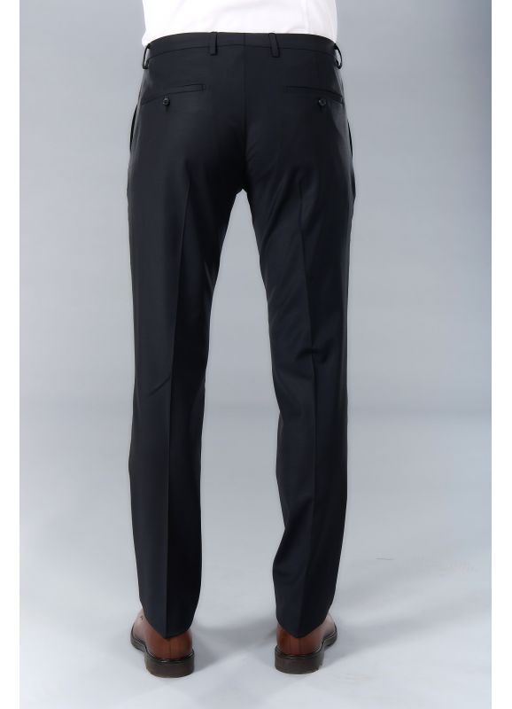 PANTALON DE COSTUME AJUSTÉ ET BI-STRETCH EN LAINE MÉLANGÉE