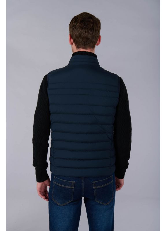 Quilted gilet with real down filling