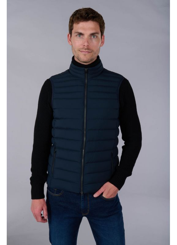 Quilted gilet with real down filling