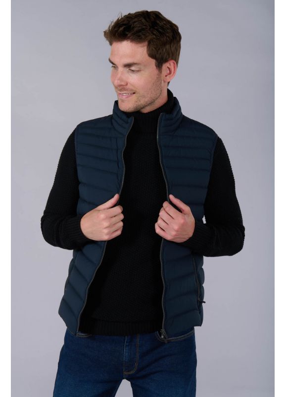 Quilted gilet with real down filling