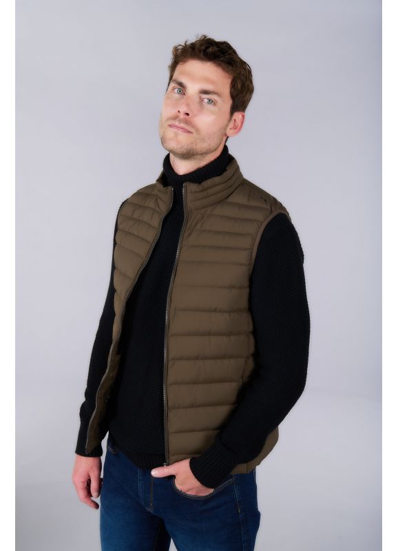 Quilted gilet with real down filling