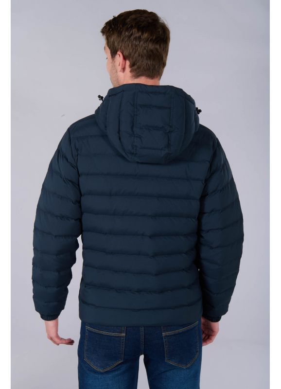 Water-repellent quilted jacket with real down filling