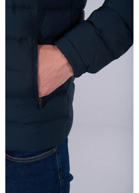 Water-repellent quilted jacket with real down filling