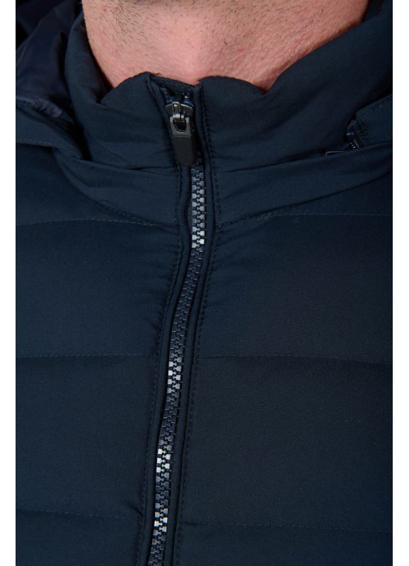 Water-repellent quilted jacket with real down filling