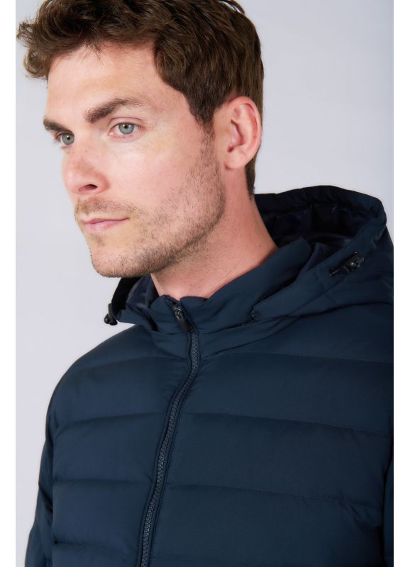 Water-repellent quilted jacket with real down filling