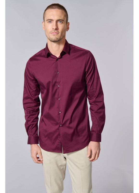 Slim shirt in stretch poplin