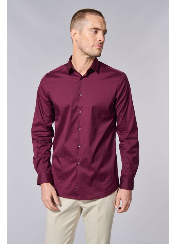 Slim shirt in stretch poplin