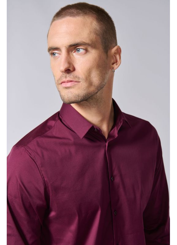 Slim shirt in stretch poplin