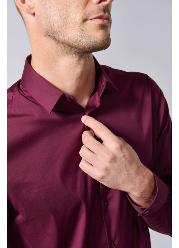 Slim shirt in stretch poplin