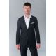 Bi stretch fitted suit blazer in virgin wool blend