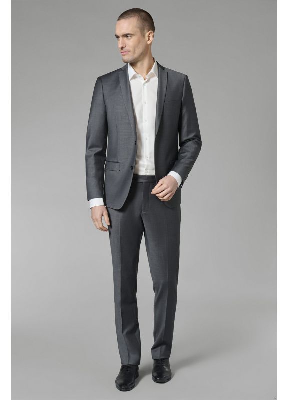 Bi stretch washable suit blazer in two-tone fil-à-fil